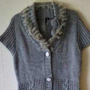 IIIE womans gray long sweater/dress/coat  sz L great condition